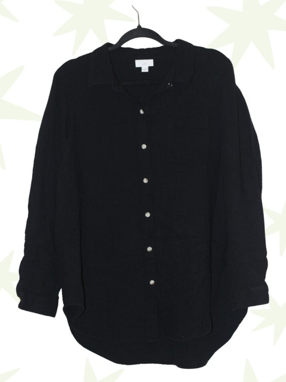 J Jill 100% cotton gauzy oversized button down blouse M